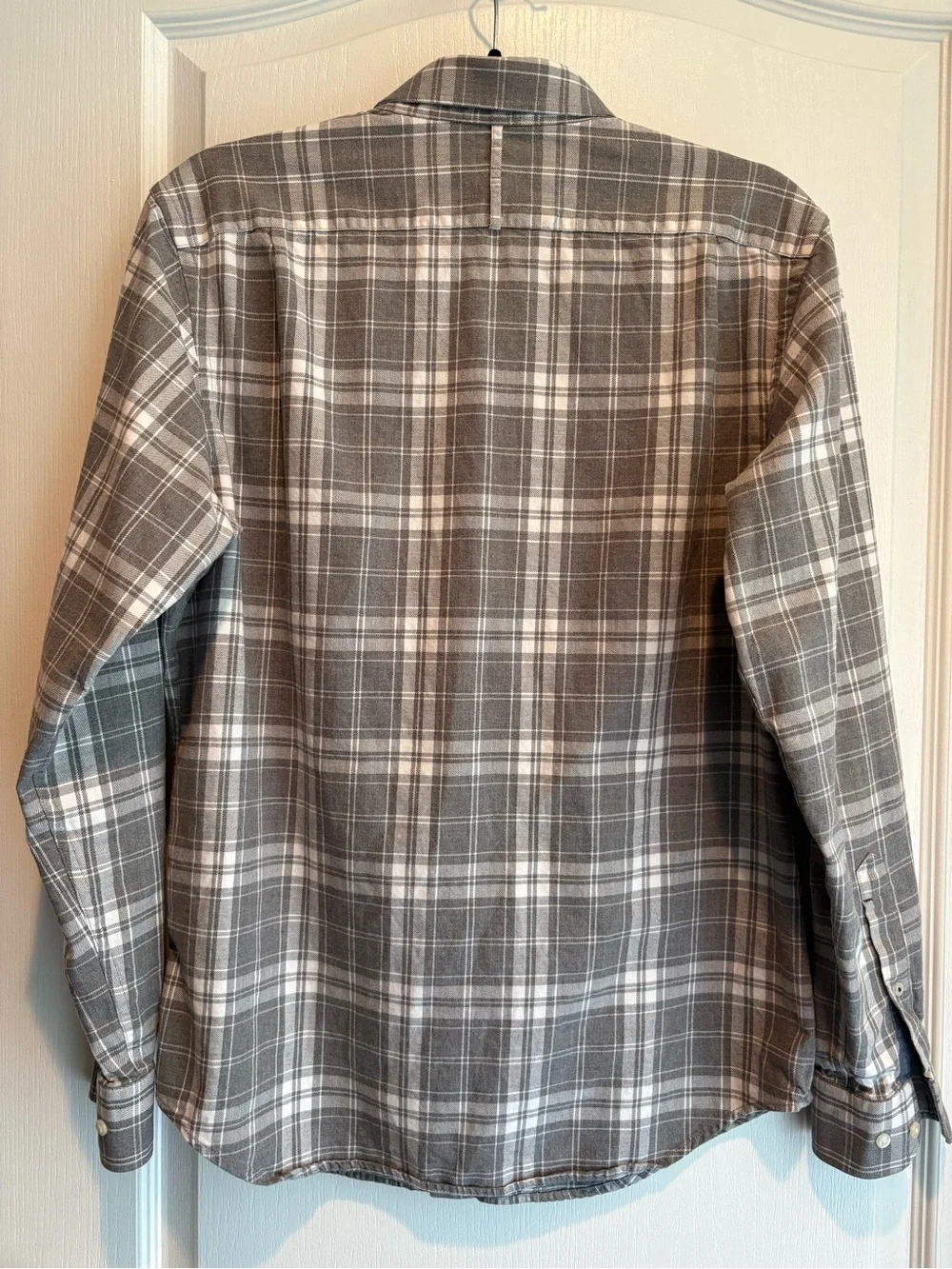 Banana Republic Gray and White Plaid Button-Down Shirt